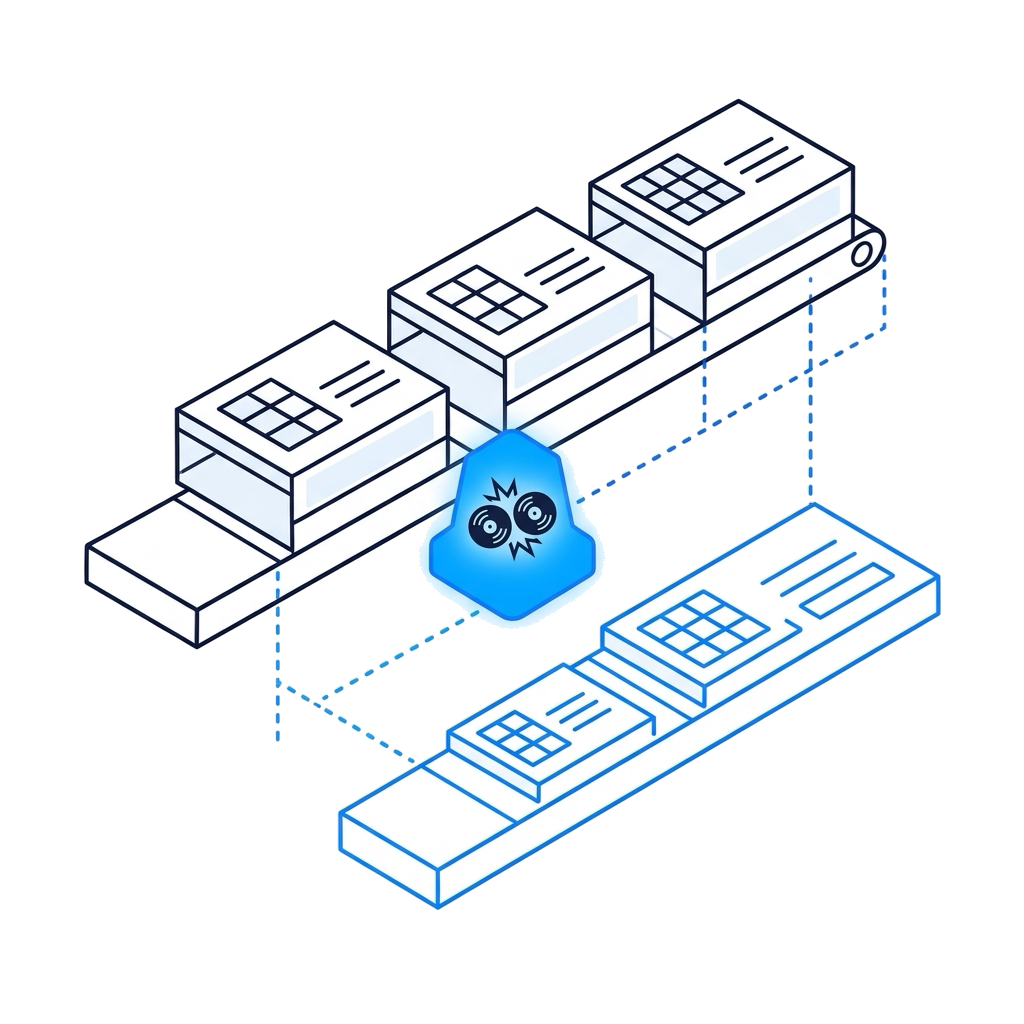 Automated workflow conveyor belt halted by mismatched customer and account records
