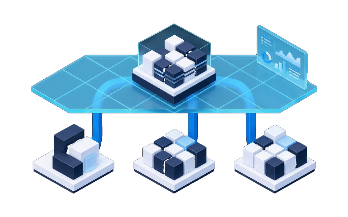 Multiple enterprise data sources unified through a governed data quality layer into one trusted data foundation
