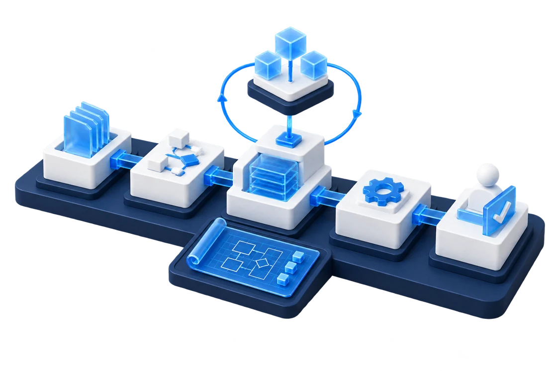 Existing IBM BAW process with a bounded AI step and controlled change